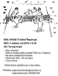 XXVI. Řeporyjský kraťas - turnaj trojic (4.5.2019)